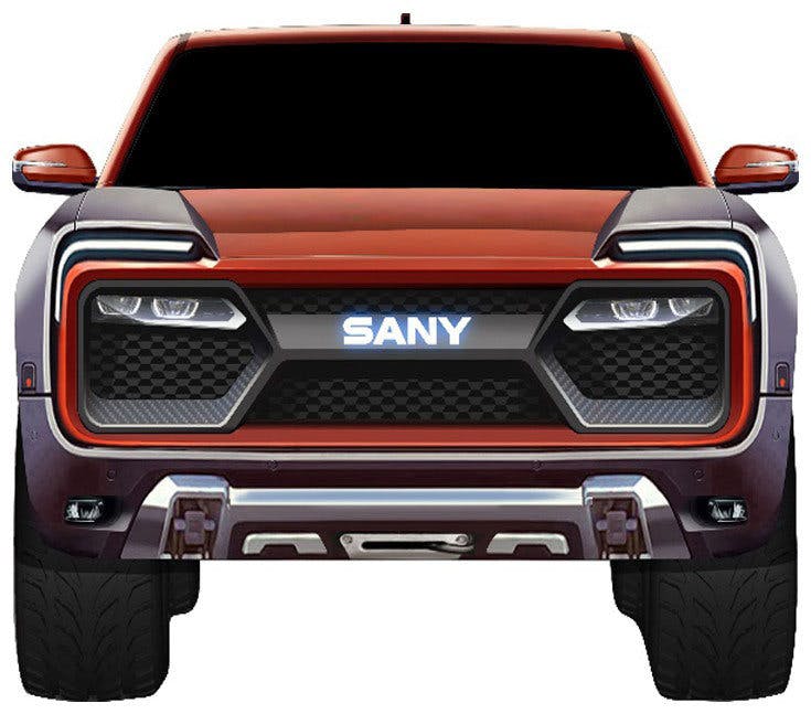 Front end image of sport Sany Electric Truck