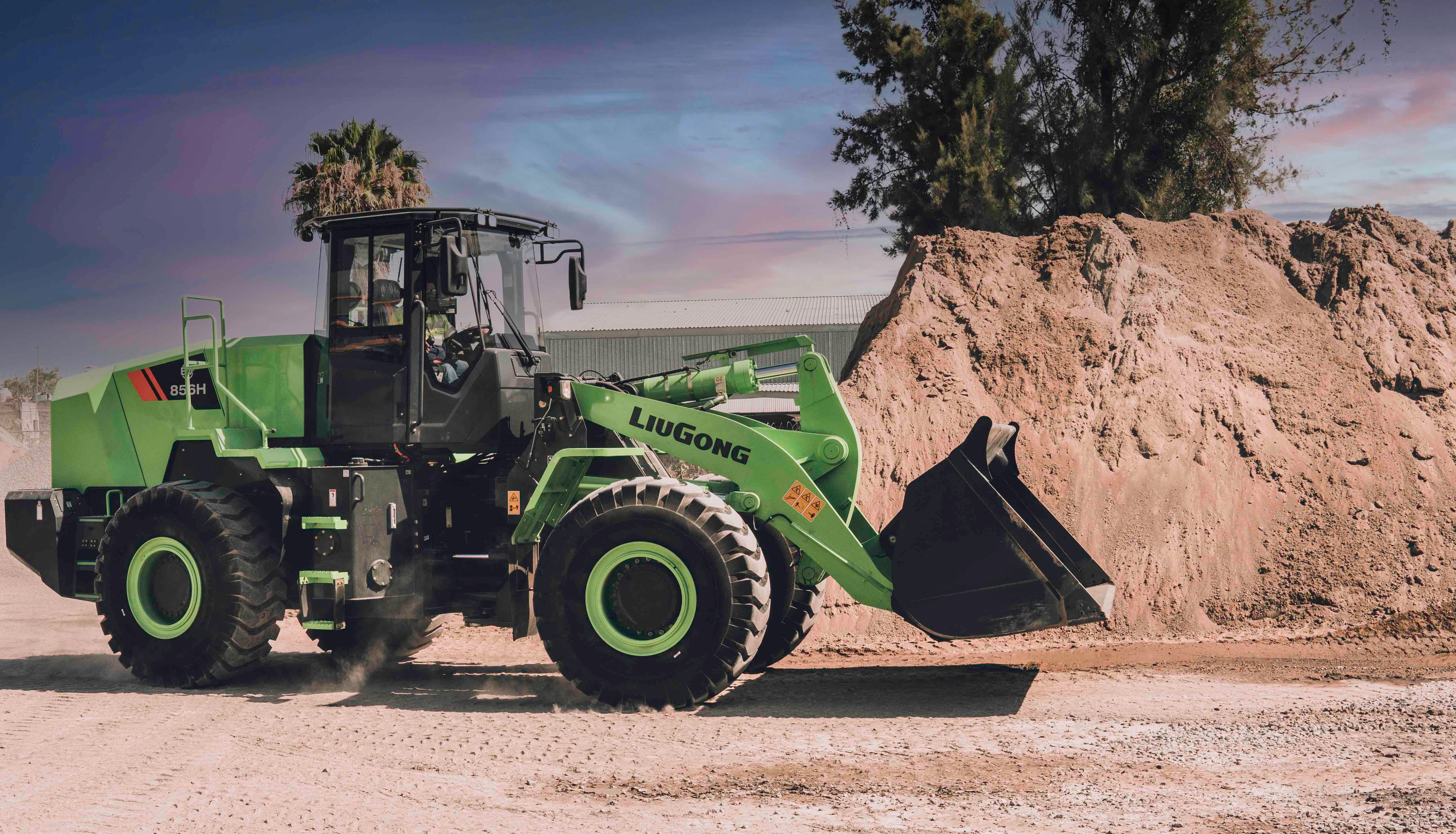 LiuGong 856H-E Max electric wheel loader by dirt pile